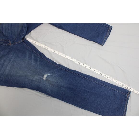 Old Navy Jeans Women's Size 16 Regular Blue Sweetheart Denim Straight Distressed - Picture 8 of 10